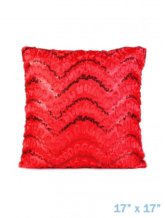 WAVE SEQUINS DESIGN CUSHION COVER & FILLER